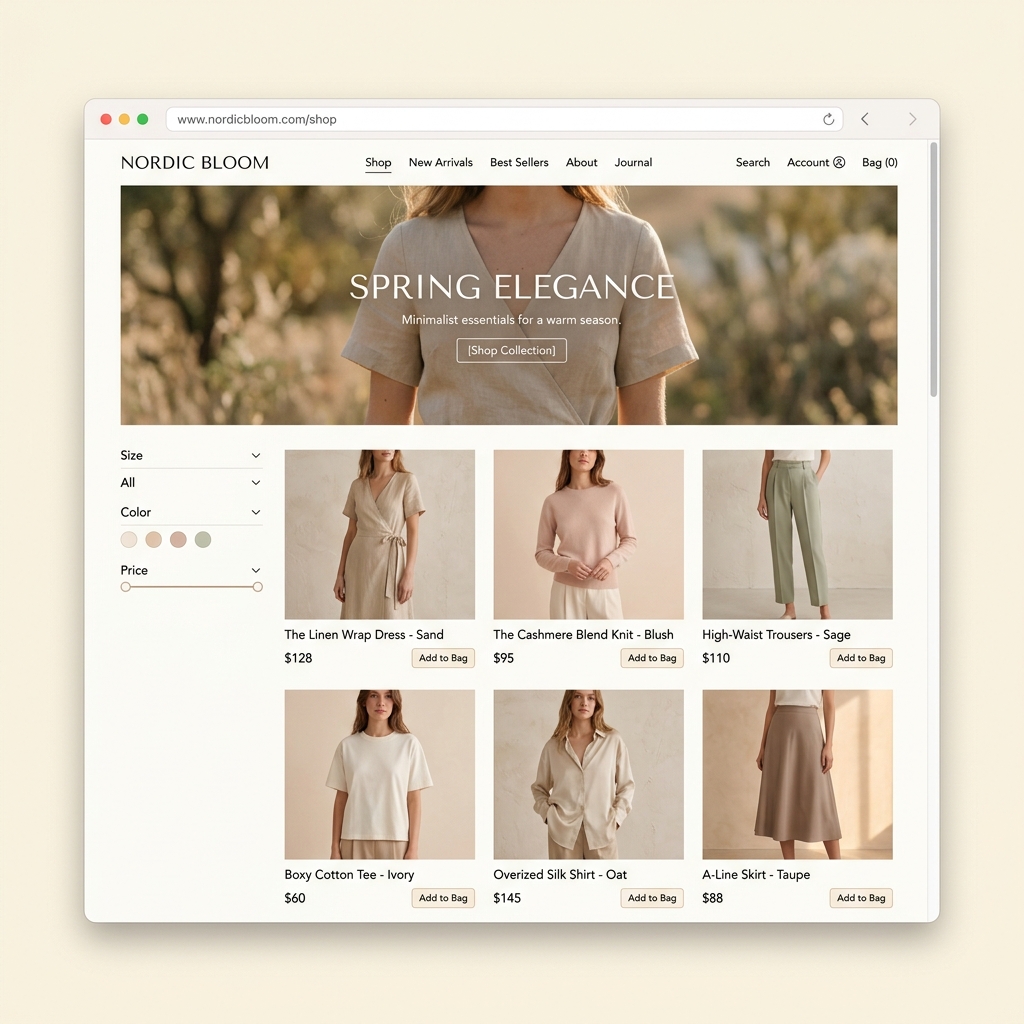 Preview desain toko online Toko Baju Ananda dengan katalog produk dan checkout